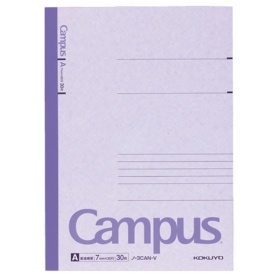 コクヨ　キャンパスノート（カラー表紙）　セミＢ５　Ａ罫　３０枚　紫　ノ－３ＣＡＮ－Ｖ　１冊