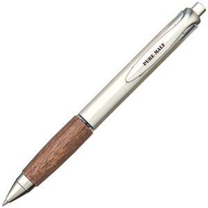 三菱鉛筆　ゲルインクボールペン　ピュアモルト　ノック式　０．５ｍｍ　黒　（軸色：ダークブラウン）　ＵＭＮ５１５．２２　１本1