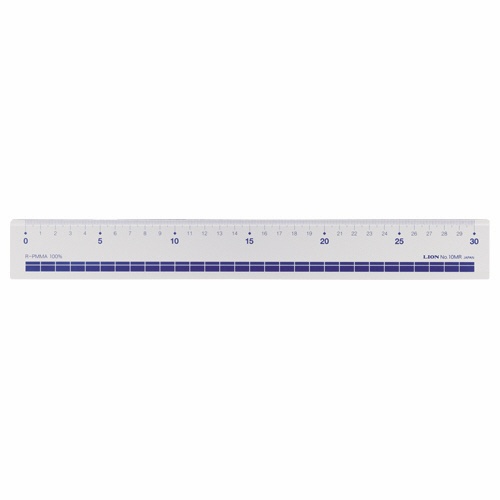 ライオン事務器　再生アクリル直線定規　３０ｃｍ　Ｎｏ．１０ＭＲ　１本1