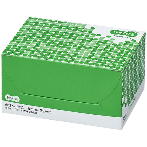 ＴＡＮＯＳＥＥ　ふせん　３８×５０ｍｍ　４色混色　１パック（２０冊）2