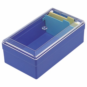 ライオン事務器　名刺整理箱　Ｗ１０２×Ｄ１８０×Ｈ７０ｍｍ　５００枚収容　青　Ｎｏ．５１　１個1