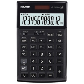カシオ　本格実務電卓　１２桁　ジャストタイプ　ブラック　ＪＳ－２０ＷＫＡ－ＢＫ－Ｎ　１台