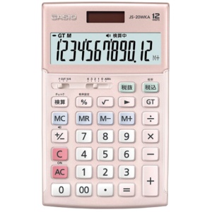 カシオ　本格実務電卓　１２桁　ジャストタイプ　ピンク　ＪＳ－２０ＷＫＡ－ＰＫ－Ｎ　１台1