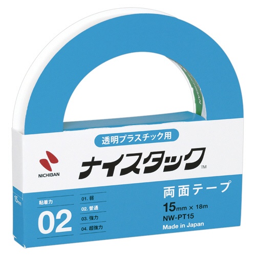 ニチバン　ナイスタック　両面テープ　透明プラスチック用　大巻　１５ｍｍ×１８ｍ　ＮＷ－ＰＴ１５　１巻1