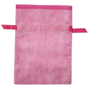店研創意　ストア・エキスプレス　不織布リボン付きギフトバッグ　ピンク　１９×２７．５×１０ｃｍ　１パック（１０枚）1