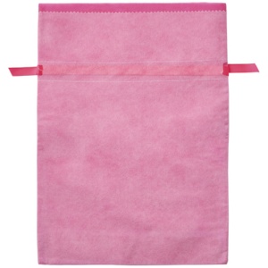 店研創意　ストア・エキスプレス　不織布リボン付きギフトバッグ　ピンク　３１×４３×１２ｃｍ　１パック（１０枚）1