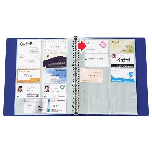コクヨ　名刺ホルダー（ＰＯＳＩＴＹ）　替紙式　Ａ４タテ　３０穴　３００名用　ヨコ入れ　ブルー　Ｐ３メイ－３３５Ｂ　１冊3