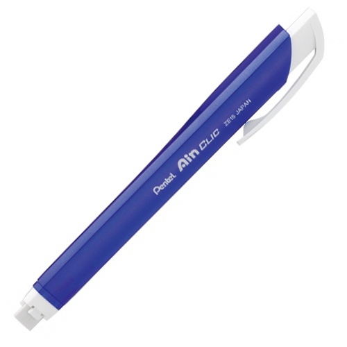 ぺんてる　ノック式ホルダー消しゴム「アインクリック」　メタルブルー　ＸＺＥ１５－ＭＣ　１本1