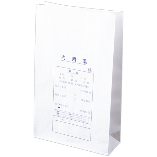 シンリョウ　手書き薬袋　内用薬袋　角底Ｍ　１箱（５００枚）1
