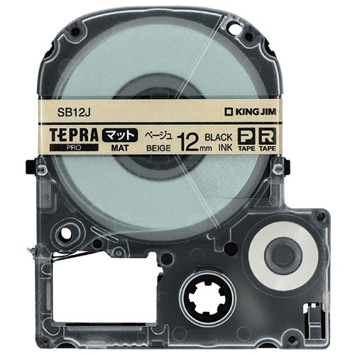 キングジム　テプラ　ＰＲＯ　テープカートリッジ　マットラベル　１２ｍｍ　ベージュ／黒文字　ＳＢ１２Ｊ　１個1