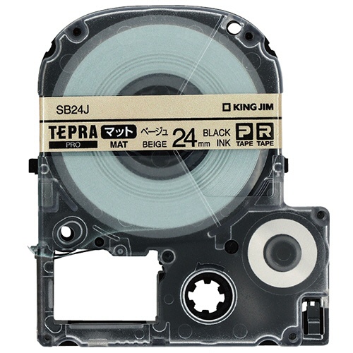 キングジム　テプラ　ＰＲＯ　テープカートリッジ　マットラベル　２４ｍｍ　ベージュ／黒文字　ＳＢ２４Ｊ　１個1