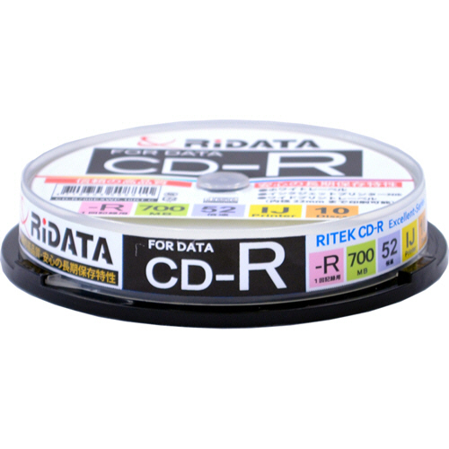 たのめーる】RiDATA データ用CD-R 700MB 1-52倍速 ホワイトワイド