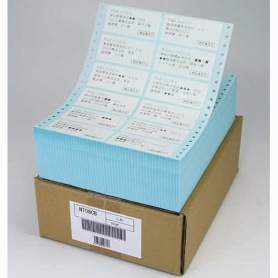 東洋印刷　ナナクリエイト　連続ラベル（剥離紙ブルー）　８×１０インチ　１２面　８４×３８ｍｍ　ＮＴ０８ＣＢ　１箱（５００折）
