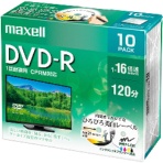 マクセル　録画用ＤＶＤ－Ｒ　１２０分　１－１６倍速　ホワイトワイドプリンタブル　５ｍｍスリムケース　ＤＲＤ１２０ＷＰＥ.１０Ｓ　１パック（１０枚）