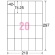 エーワン　ラベルシール［レーザープリンタ］　マット紙・ホワイト　Ａ４　２０面　宛名表示用　４２×７４．２５ｍｍ　６６２２０　１冊（１００シート）2