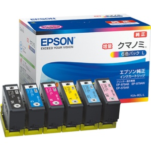 エプソン　インクカートリッジ　クマノミ　６色パック　増量タイプ　ＫＵＩ－６ＣＬ－Ｌ　１箱（６個：各色１個）1
