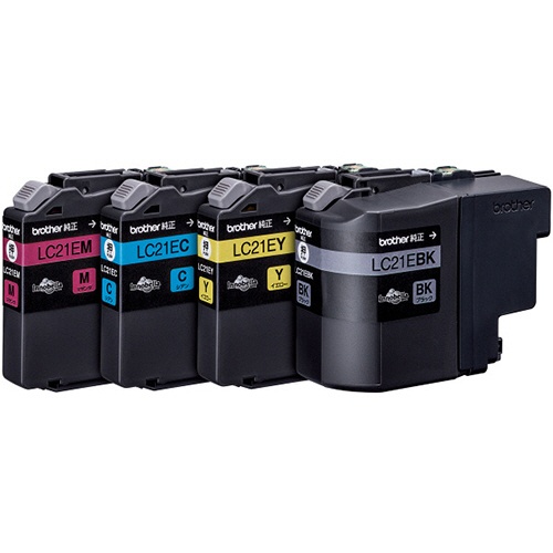 ブラザー　インクカートリッジ　お徳用　４色　大容量　ＬＣ２１Ｅ－４ＰＫ　１箱（４個：各色１個）1