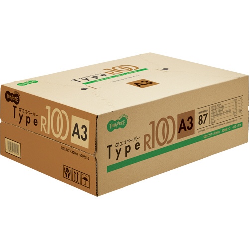 ＴＡＮＯＳＥＥ　αエコペーパー　タイプＲ１００　Ａ３　１箱（１５００枚：５００枚×３冊）1