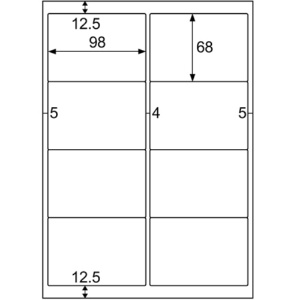 ヒサゴ　エコノミーラベル　Ａ４　８面　９８×６８ｍｍ　四辺余白　角丸　ＥＬＭ００５Ｓ　１冊（３０シート）2