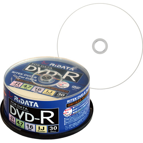 たのめーる】RiDATA データ用DVD-R 4.7GB 1-16倍速 ホワイトワイド
