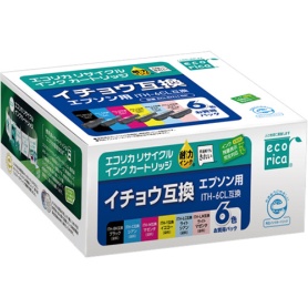 エコリカ　リサイクルインクカートリッジ　６色パック　［エプソン：ＩＴＨ－６ＣＬ互換］　ＥＣＩ－ＥＩＴＨ－６Ｐ　１箱（６個：各色１個）