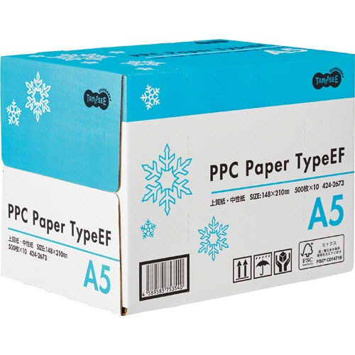 ＴＡＮＯＳＥＥ　ＰＰＣ　Ｐａｐｅｒ　Ｔｙｐｅ　ＥＦ　Ａ５　１箱（５０００枚：５００枚×１０冊）1