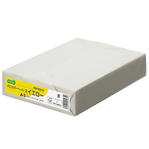 ＴＡＮＯＳＥＥ　αエコカラーペーパーII　Ａ５　イエロー　１冊（５００枚）1