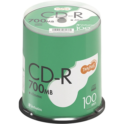 ＴＡＮＯＳＥＥ　バーベイタム　データ用ＣＤ－Ｒ　７００ＭＢ　４８倍速　ブランドシルバー　スピンドルケース　ＳＲ８０ＦＣ１００Ｔ２　１パック（１００枚）1