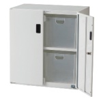 ナカバヤシ　ボックスインフロアケース　扉付　２段　幅５８５×３６０×６３８ｍｍ　大ボックス４個付　ＡＦ－Ｓ０５０４Ｗ　１台