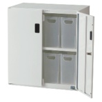 ナカバヤシ ボックスインフロアケース 扉付 2段 幅585×360×638mm 小ボックス8個付 AF-S0408W 1台