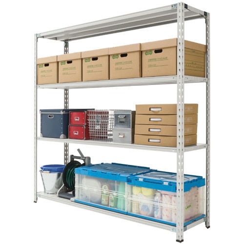 双福鋼器　軽量ＢＬラック　幅１８００×奥行３００×高さ１８００ｍｍ　４段　耐荷重１５０ｋｇ／段　ホワイトグレー　ＢＬ－６６Ｓ４　１台3