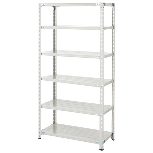 双福鋼器　軽量ＢＬラック　幅９００×奥行３００×高さ１８００ｍｍ　６段　耐荷重１５０ｋｇ／段　ホワイトグレー　ＢＬ－６３Ｓ６　１台1