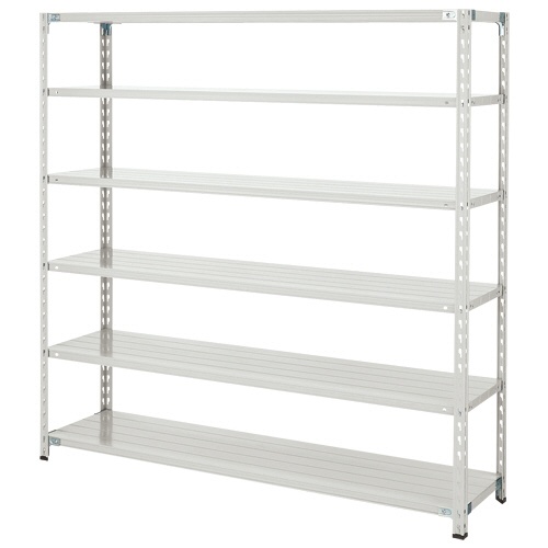 双福鋼器　軽量ＢＬラック　幅１８００×奥行４５０×高さ１８００ｍｍ　６段　耐荷重１５０ｋｇ／段　ホワイトグレー　ＢＬ－６６Ｍ６　１台1
