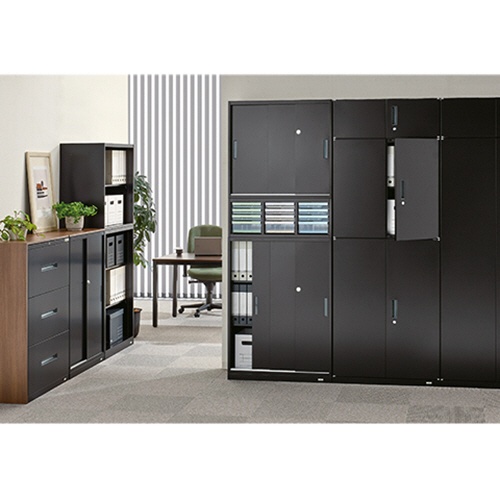 オカムラ　ＶＩＬＬＡＧＥ　ＶＳ収納　上置き専用クリスタルケース　幅８００×奥行４００×高さ３００ｍｍ　ブラック　８ＶＳ３１Ｃ－Ｚ９２５　１台2