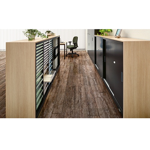 オカムラ　ＶＩＬＬＡＧＥ　ＶＳ収納　下置き専用クリスタルケース　幅８００×奥行４００×高さ１１００ｍｍ　ブラック　８ＶＳ１６Ｃ－Ｚ９２５　１台3