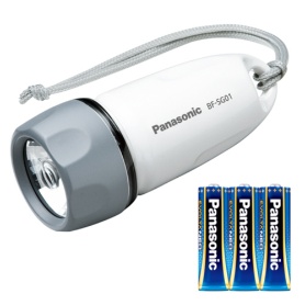 パナソニック　ＬＥＤ防水ライト　乾電池エボルタＮＥＯ単３形３本付　ＢＦ－ＳＧ０１Ｎ－Ｗ　１個