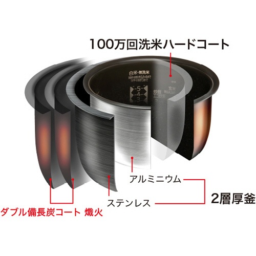 三菱電機　ＩＨジャー炊飯器　備長炭　炭炊釜　５．５合炊き　黒曜　ＮＪ－ＶＳ１０Ｇ－Ｂ　１台2
