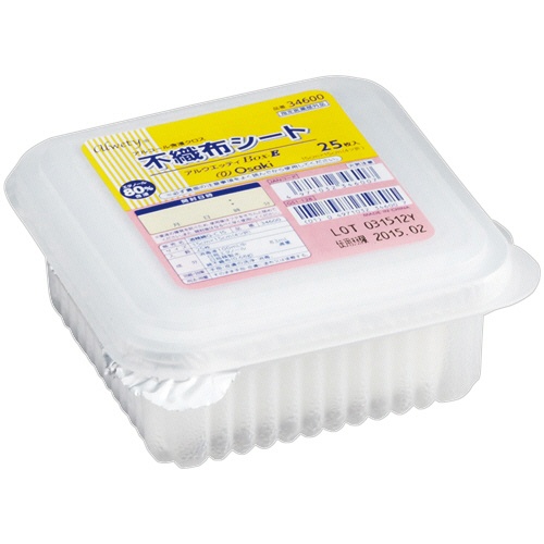 オオサキメディカル　アルウエッティＢｏｘ－Ｅ　不織布シート　１５×１５ｃｍ　４ツ折　１パック（２５枚）1