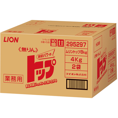 たのめーる】ライオン 無リントップ 業務用 8kg(4kg×2袋) 1箱の通販