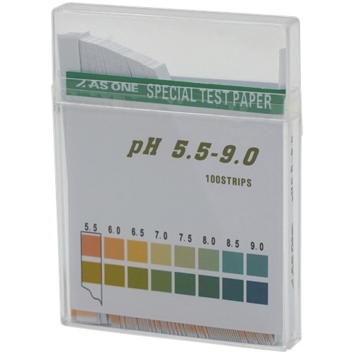 アズワン　ｐＨ試験紙　スティック　ｐＨ５．５－９．０　１箱（１００枚）1