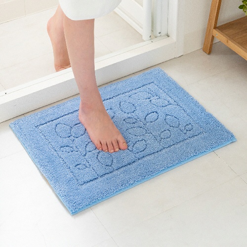 オカ　乾度良好　ファインバスマット　約５０×７０ｃｍ　ブルー　１枚2