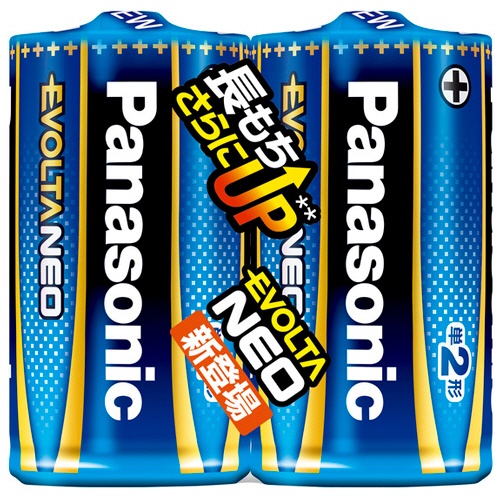 パナソニック　アルカリ乾電池　エボルタＮＥＯ　単２形　ＬＲ１４ＮＪ／２ＳＥ　１パック（２本）1