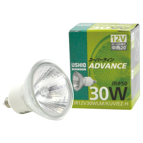 ウシオライティング　ハロゲンランプ　スーパーラインアドバンス　３０Ｗ　中角　ＥＺ１０口金　ミラー付　ＪＲ１２Ｖ３０ＷＬＭ／ＫＵＶ／ＥＺ－Ｈ　１個1