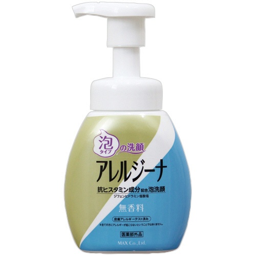 マックス　アレルジーナ　抗ヒスタミン成分配合　泡洗顔　本体　２００ｍＬ　１本1