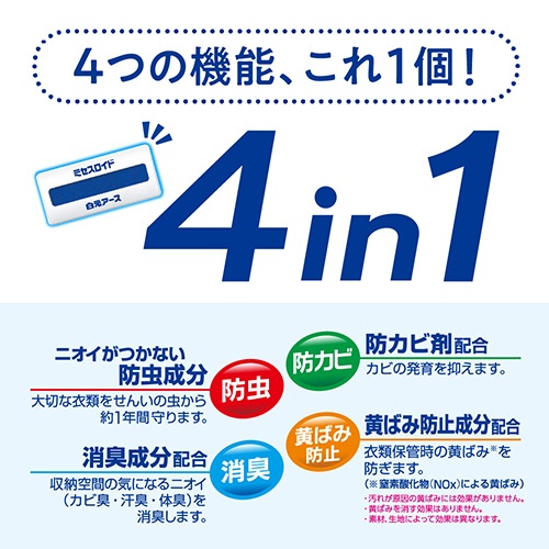 白元アース　ミセスロイド　１年防虫　引き出し・衣装ケース用　白檀の香り　１箱（２４個）4