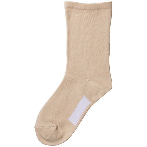 ケアファッション　名前の書けるソックス　無地　婦人用　ベージュ　２２－２４ｃｍ　８００７７１－１１　１足1