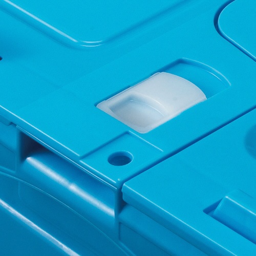 ＴＡＮＯＳＥＥ　折りたたみコンテナ　フタ一体型　６０Ｌ　ダークブルー／透明　１台2