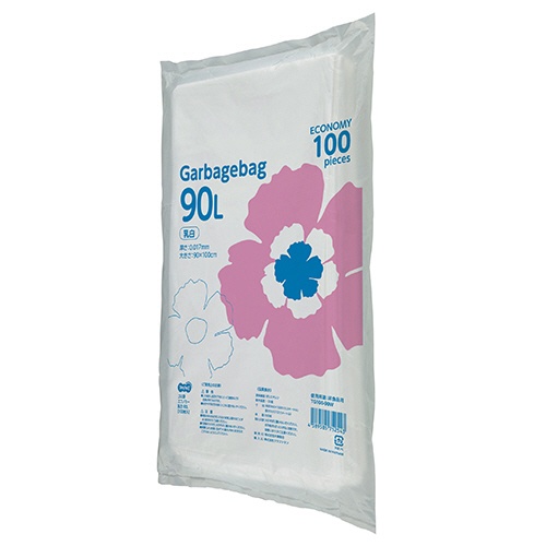 ＴＡＮＯＳＥＥ　ゴミ袋エコノミー　乳白半透明　９０Ｌ　１パック（１００枚）1