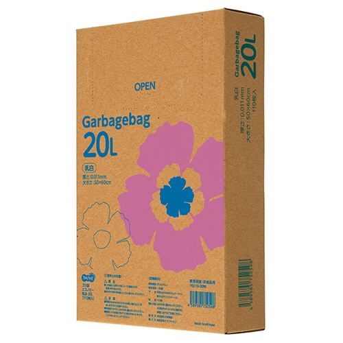 ＴＡＮＯＳＥＥ　ゴミ袋エコノミー　乳白半透明　２０Ｌ　ＢＯＸタイプ　１箱（１１０枚）1