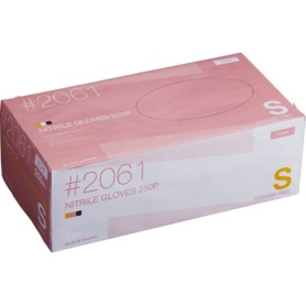 川西工業　ニトリル　使いきり手袋　粉なし　Ｓ　ピンク　＃２０６１　１箱（２５０枚）